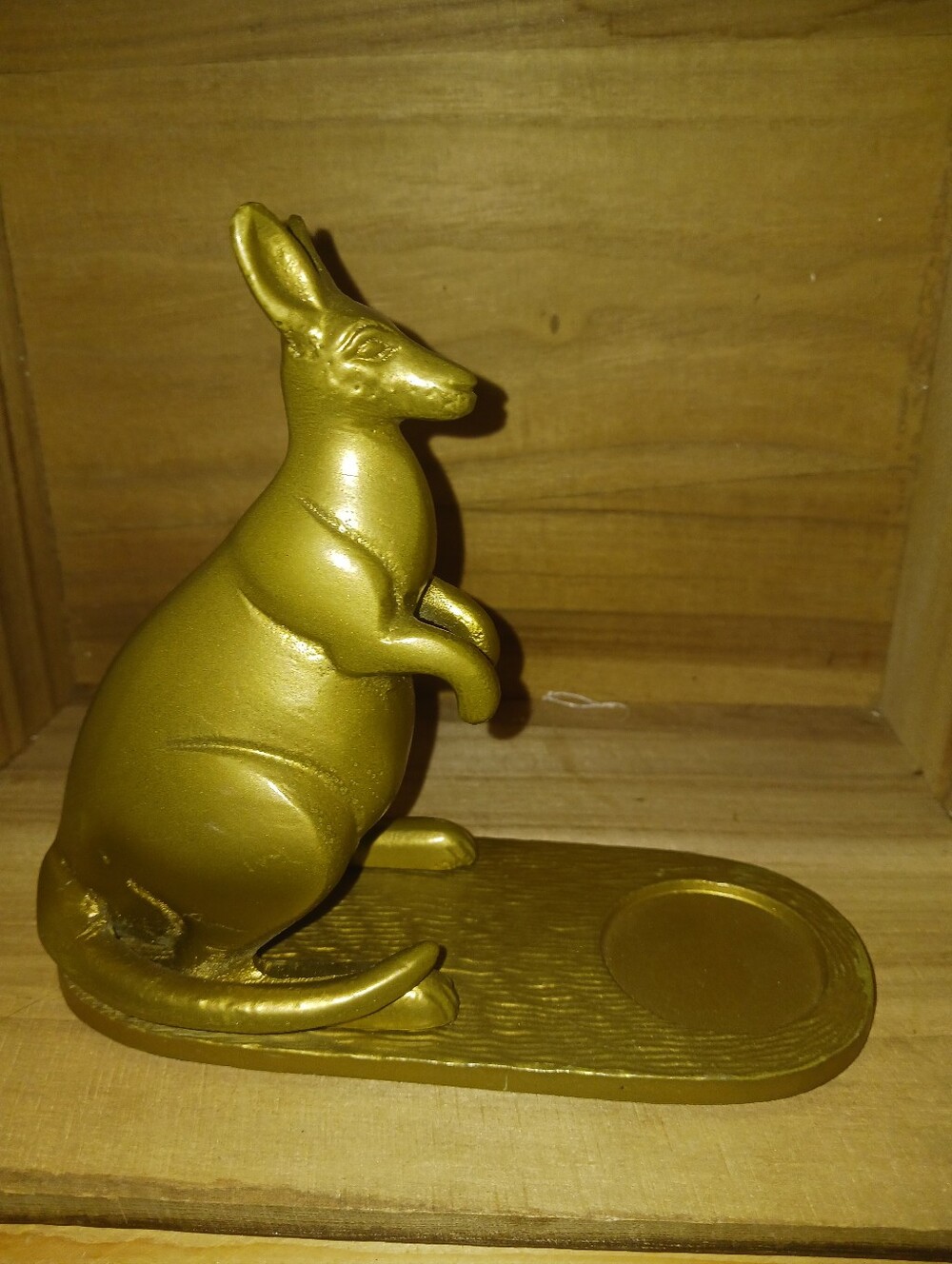 Gold Metal Kangaroo Candle Holder